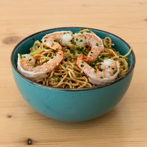 Yakisoba con gambas